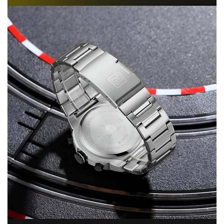 Reloj Naviforce Casual Nf8072 Crono Hombre Acero+ Estuche