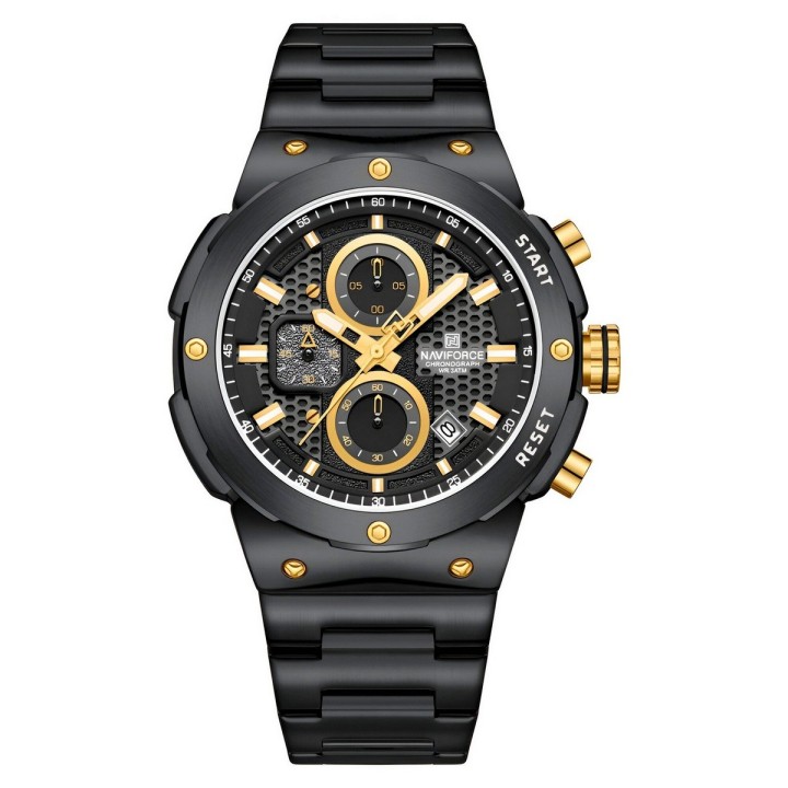 Reloj Naviforce Casual Nf8072 Crono Hombre Acero+ Estuche
