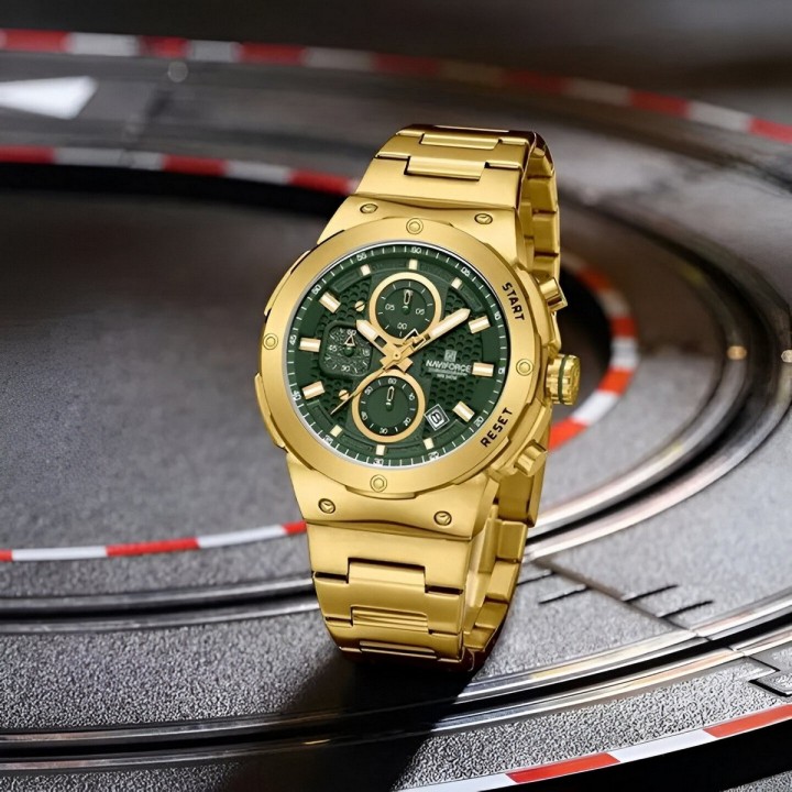 Reloj Naviforce Casual Nf8072 Crono Hombre Acero+ Estuche