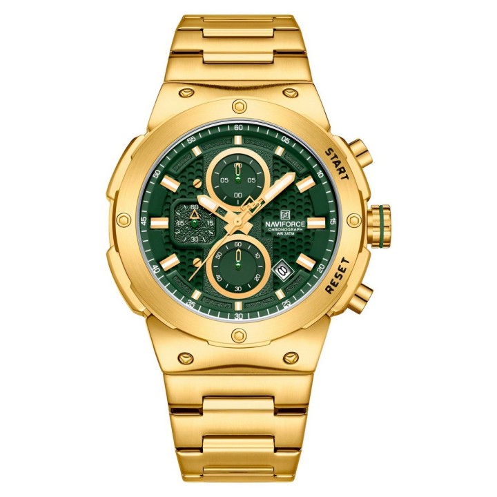 Reloj Naviforce Casual Nf8072 Crono Hombre Acero+ Estuche