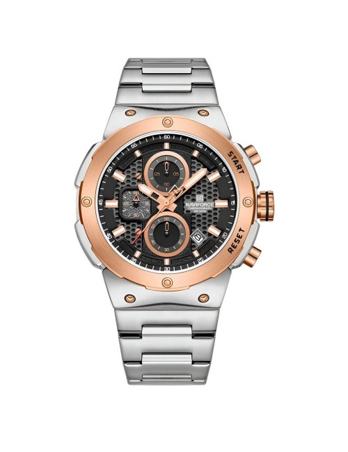 Reloj Naviforce Casual Nf8072 Crono Hombre Acero+ Estuche