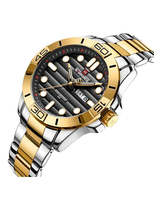 Reloj Naviforce Casual Nf9198 Crono Hombre Acero+ Estuche