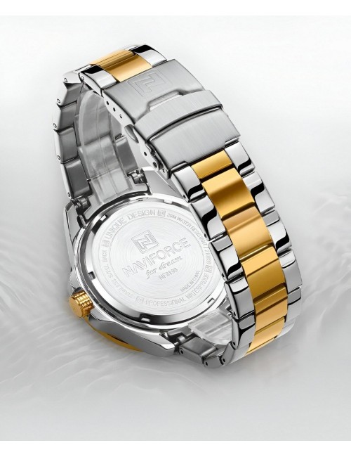 Reloj Naviforce Casual Nf9198 Crono Hombre Acero+ Estuche