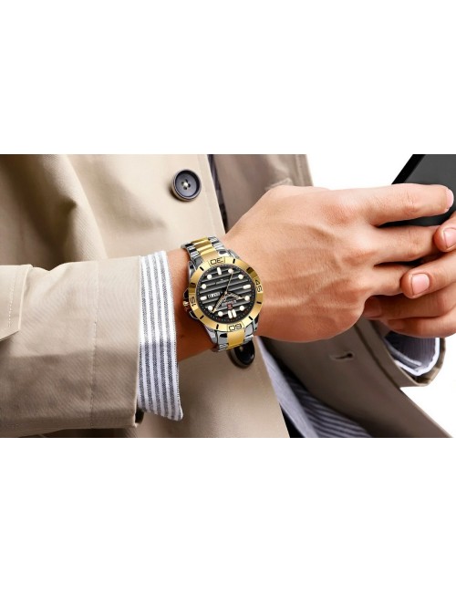 Reloj Naviforce Casual Nf9198 Crono Hombre Acero+ Estuche