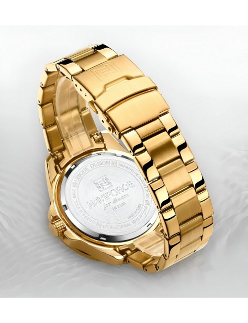 Reloj Naviforce Casual Nf9198 Crono Hombre Acero+ Estuche