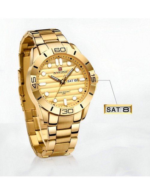 Reloj Naviforce Casual Nf9198 Crono Hombre Acero+ Estuche