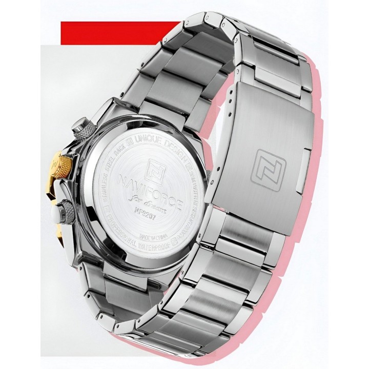 Reloj Naviforce Casual Nf9207 Crono Hombre Acero+ Estuche