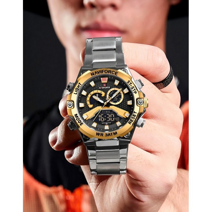 Reloj Naviforce Casual Nf9207 Crono Hombre Acero+ Estuche