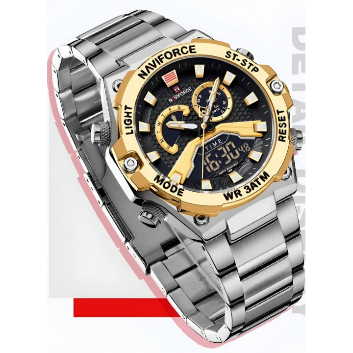 Reloj Naviforce Casual Nf9207 Crono Hombre Acero+ Estuche
