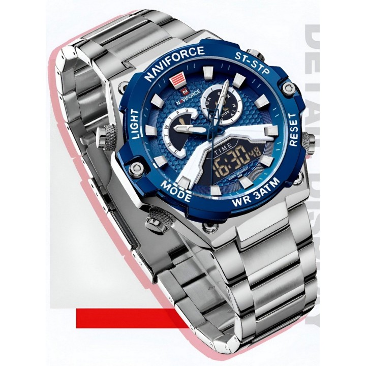 Reloj Naviforce Casual Nf9207 Crono Hombre Acero+ Estuche