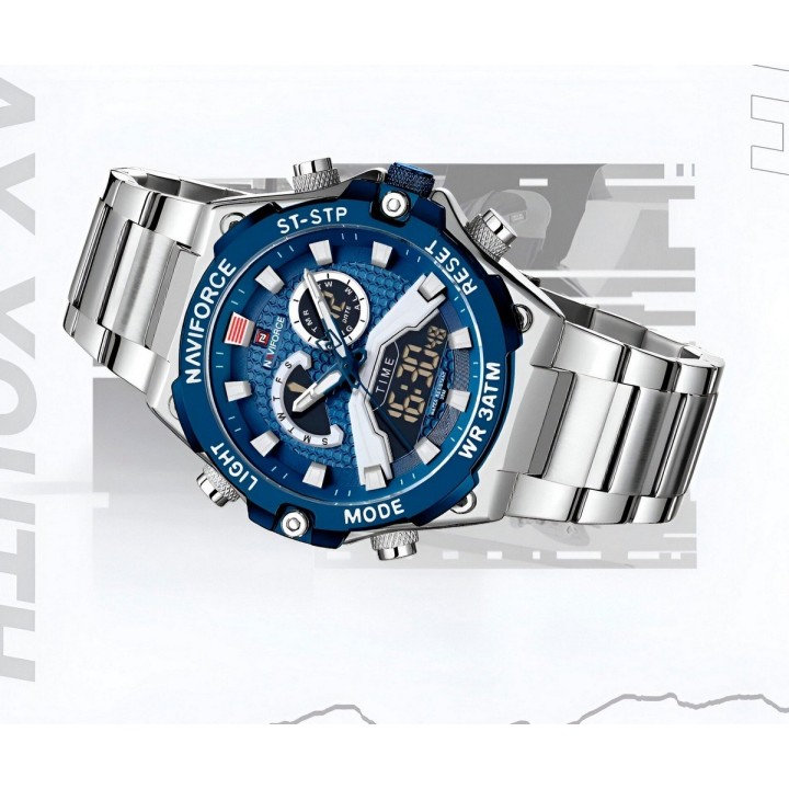 Reloj Naviforce Casual Nf9207 Crono Hombre Acero+ Estuche