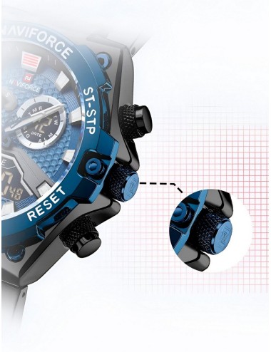 Reloj Naviforce Casual Nf9207 Crono Hombre Acero+ Estuche