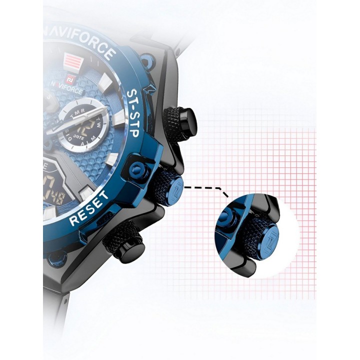 Reloj Naviforce Casual Nf9207 Crono Hombre Acero+ Estuche