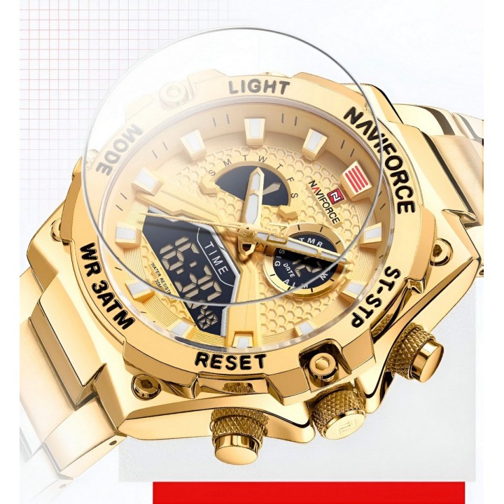 Reloj Naviforce Casual Nf9207 Crono Hombre Acero+ Estuche