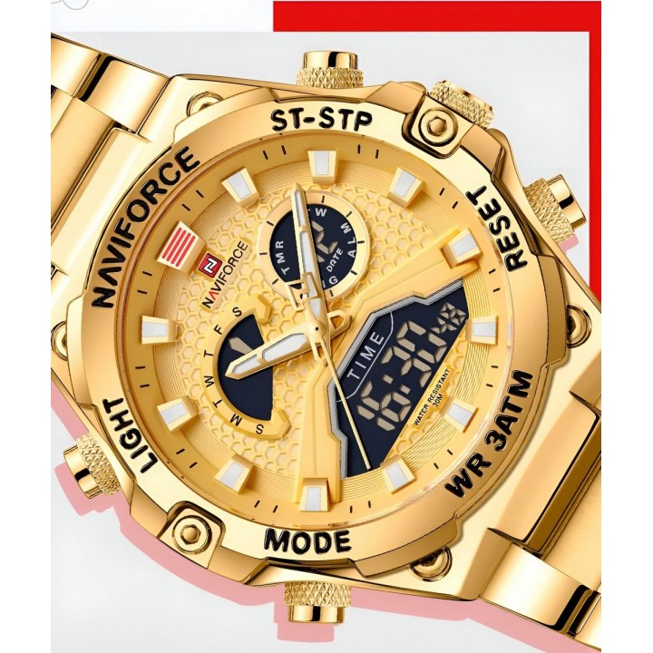 Reloj Naviforce Casual Nf9207 Crono Hombre Acero+ Estuche