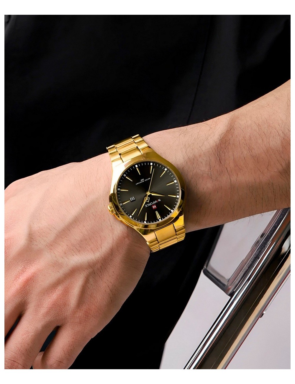 Reloj Naviforce Casual Nf9214 Crono Hombre Acero+ Estuche
