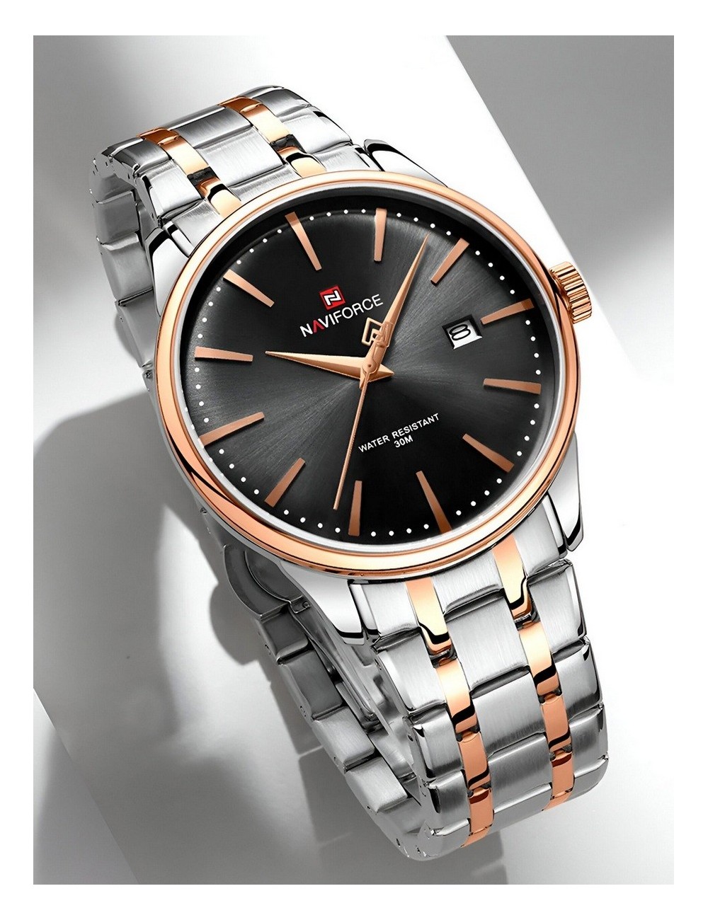 Reloj Naviforce Casual Nf9230 Crono Hombre Acero+ Estuche