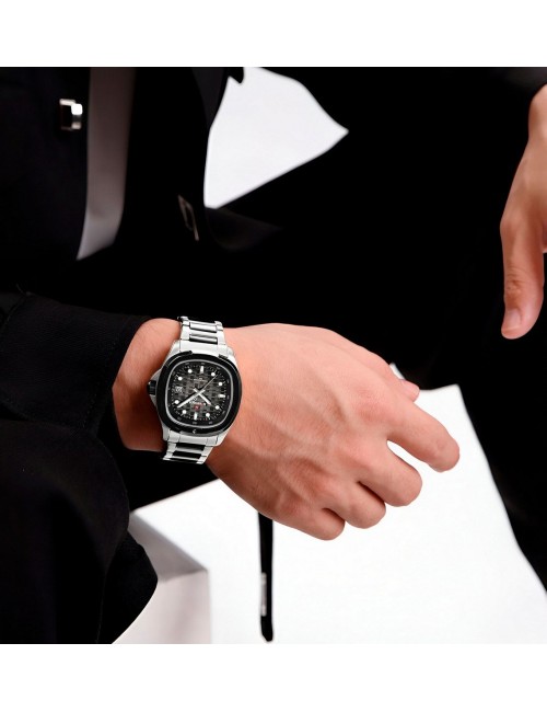 Reloj Naviforce Casual Nf9240 Crono Hombre Acero+ Estuche