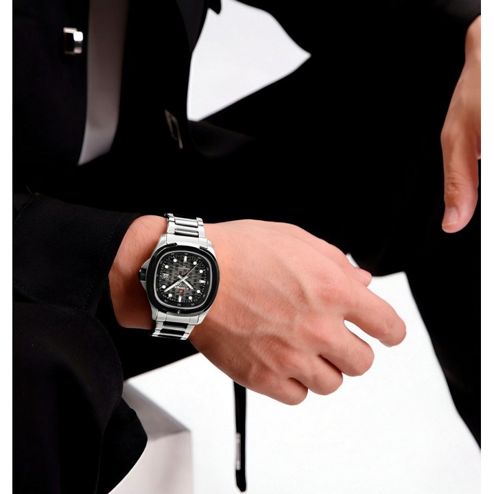 Reloj Naviforce Casual Nf9240 Crono Hombre Acero+ Estuche