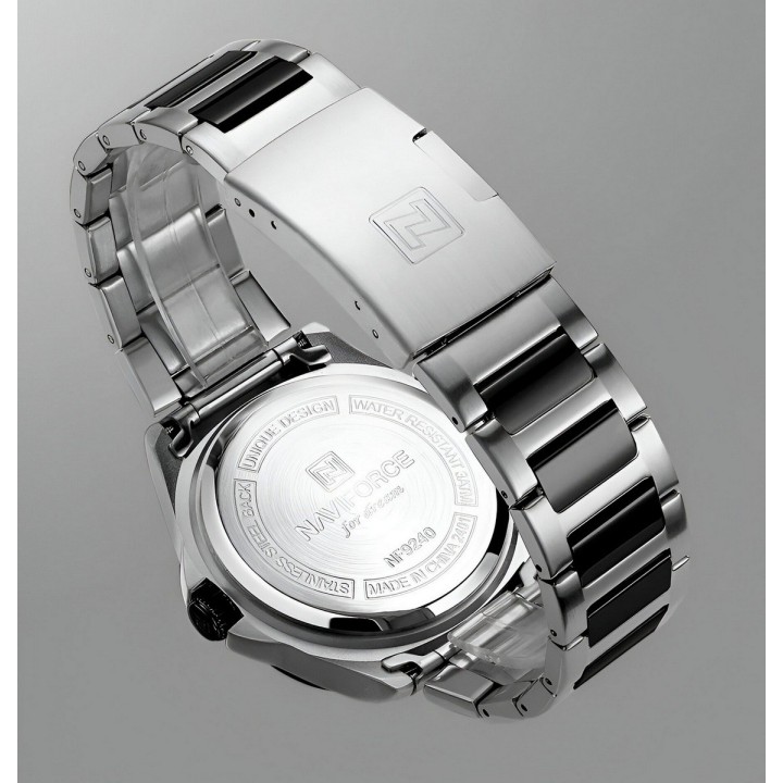 Reloj Naviforce Casual Nf9240 Crono Hombre Acero+ Estuche