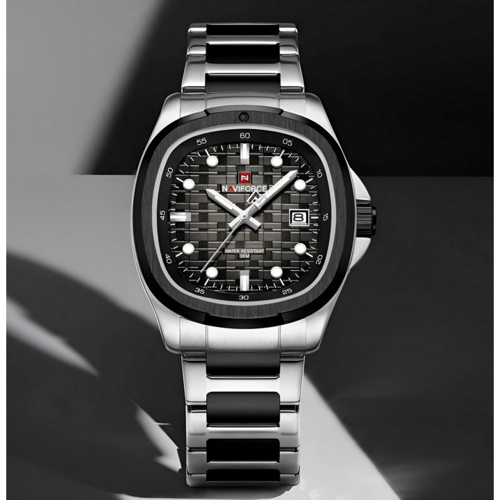 Reloj Naviforce Casual Nf9240 Crono Hombre Acero+ Estuche