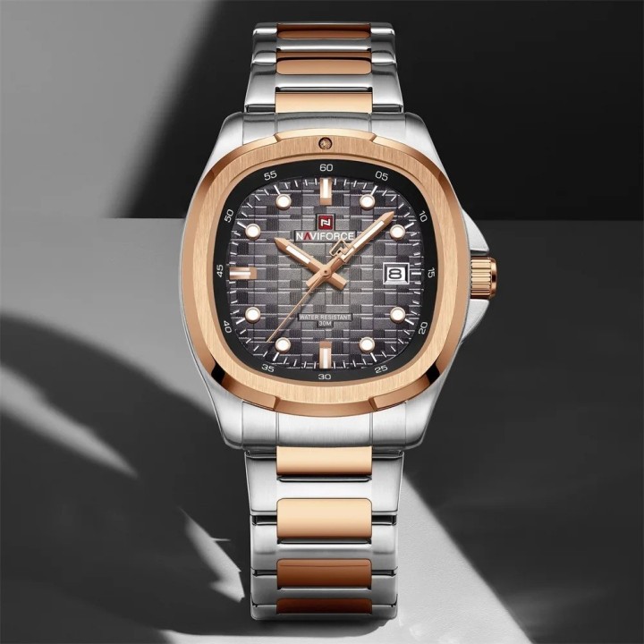 Reloj Naviforce Casual Nf9240 Crono Hombre Acero+ Estuche