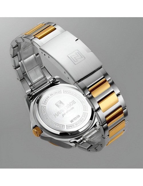 Reloj Naviforce Casual Nf9240 Crono Hombre Acero+ Estuche