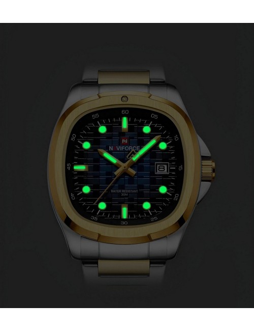 Reloj Naviforce Casual Nf9240 Crono Hombre Acero+ Estuche