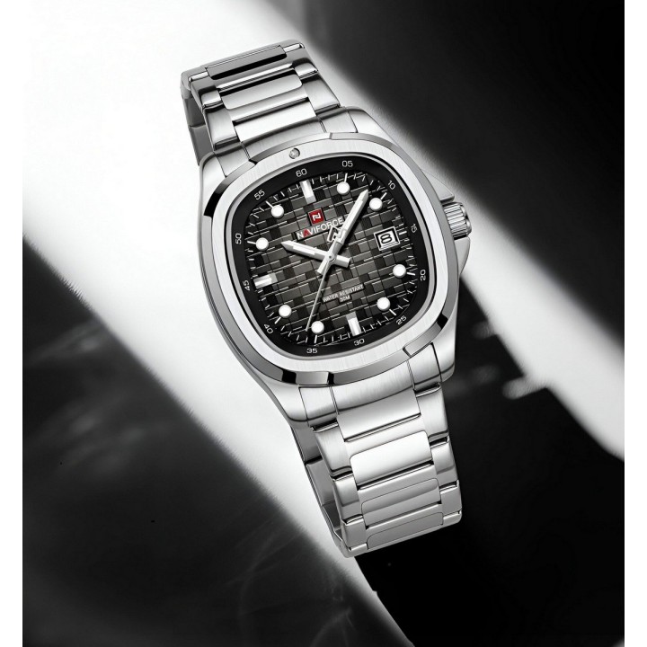 Reloj Naviforce Casual Nf9240 Crono Hombre Acero+ Estuche
