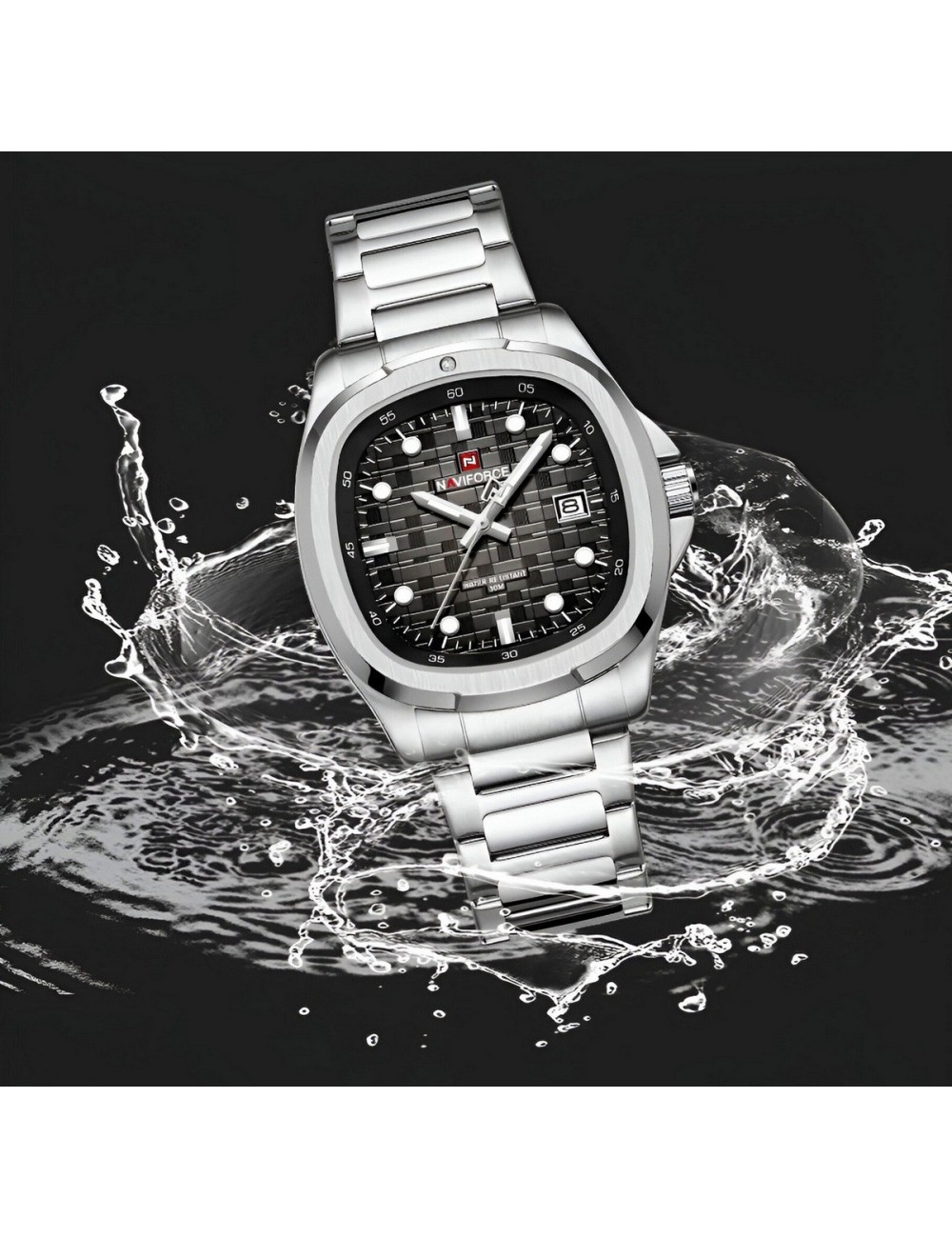 Reloj Naviforce Casual Nf9240 Crono Hombre Acero+ Estuche