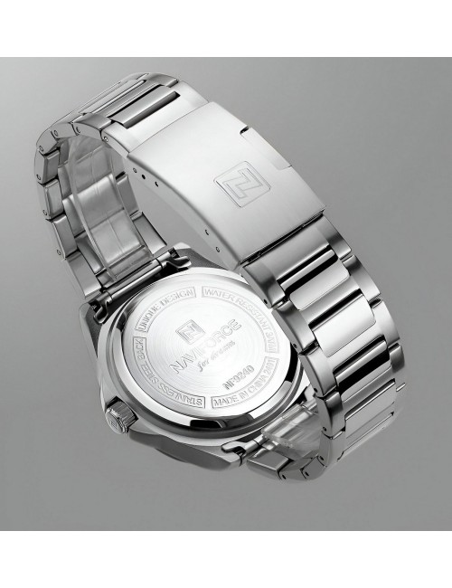 Reloj Naviforce Casual Nf9240 Crono Hombre Acero+ Estuche