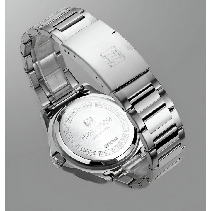 Reloj Naviforce Casual Nf9240 Crono Hombre Acero+ Estuche