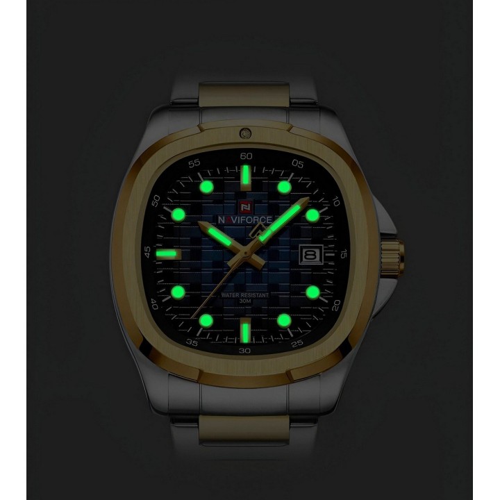 Reloj Naviforce Casual Nf9240 Crono Hombre Acero+ Estuche
