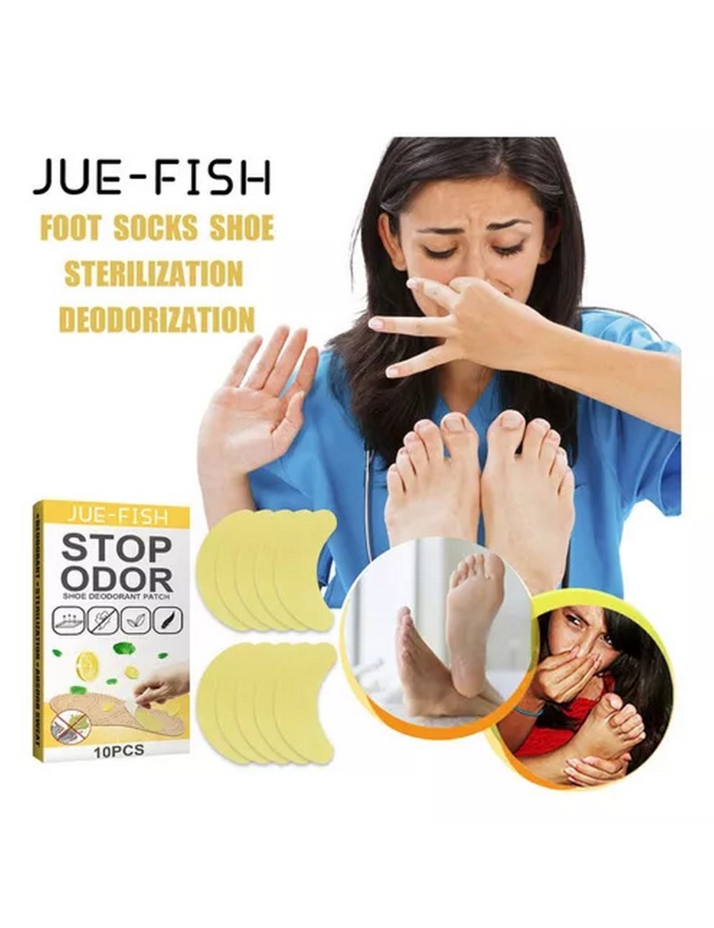 10 Parches Quita Olor De Zapatos Plantilla Antibacterias