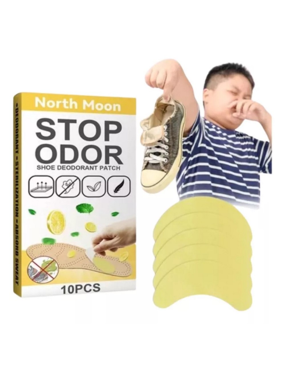 10 Parches Quita Olor De Zapatos Plantilla Antibacterias