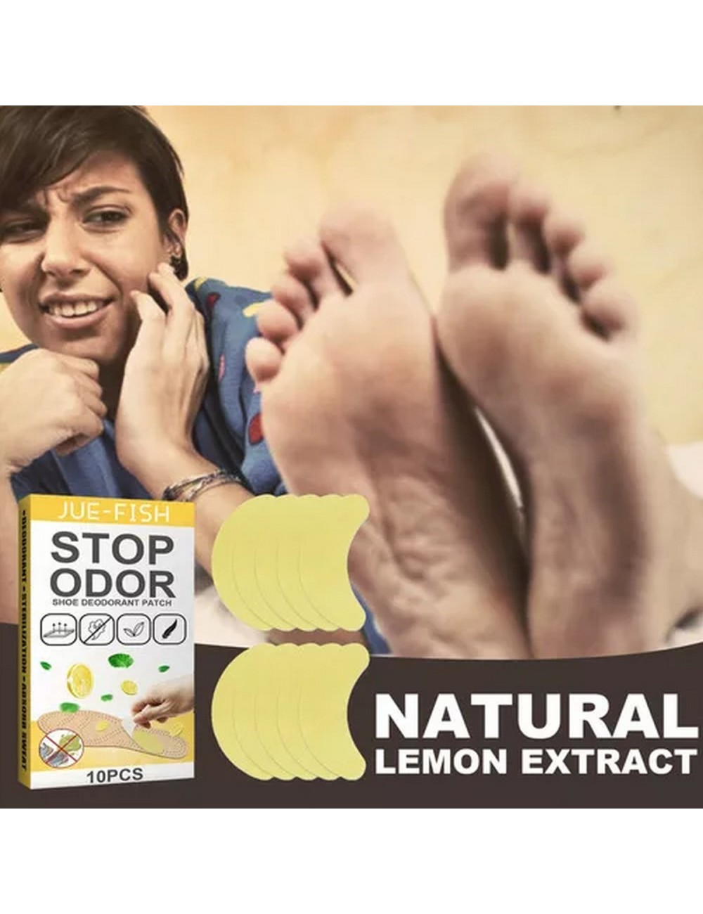 10 Parches Quita Olor De Zapatos Plantilla Antibacterias