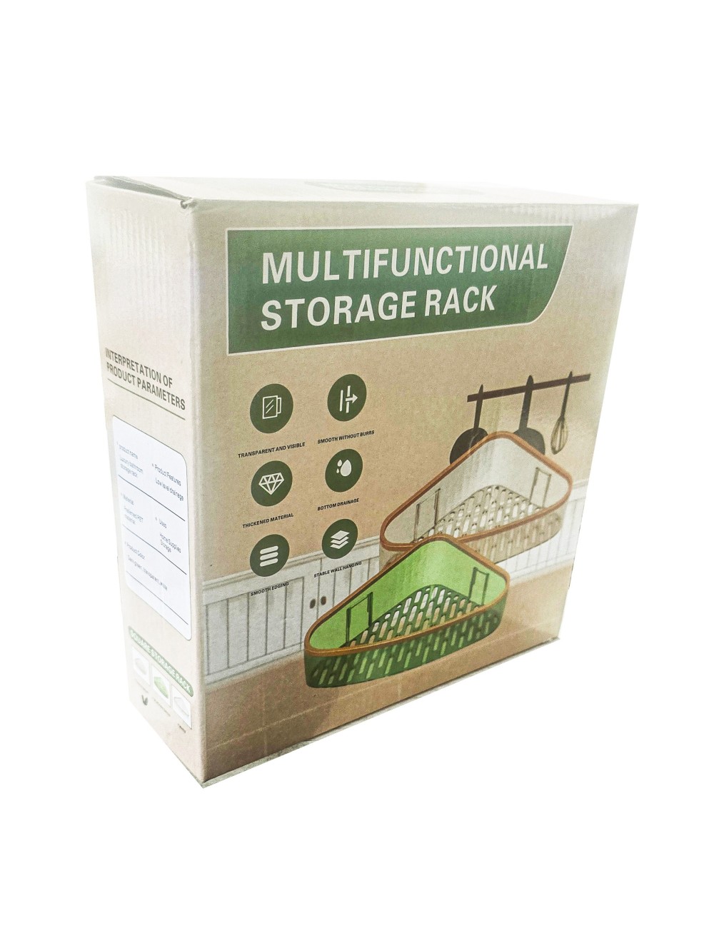 Estante Esquinero Soporte Adhesivo Montaje Pared Cocina Baño