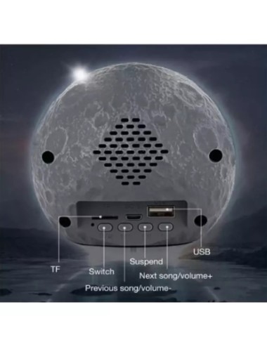 Lampara Astronauta Y Luna Con Luz Led Parlante Recargable