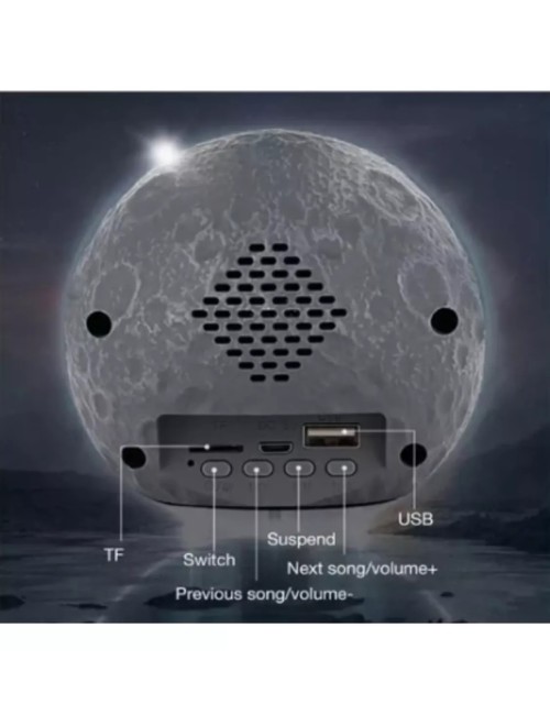 Lampara Astronauta Y Luna Con Luz Led Parlante Recargable