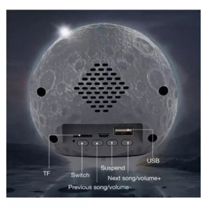 Lampara Astronauta Y Luna Con Luz Led Parlante Recargable