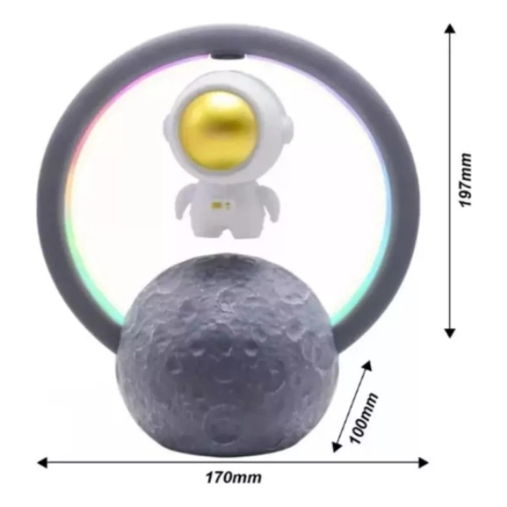 Lampara Astronauta Y Luna Con Luz Led Parlante Recargable