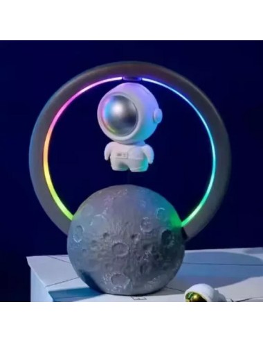 Lampara Astronauta Y Luna Con Luz Led Parlante Recargable