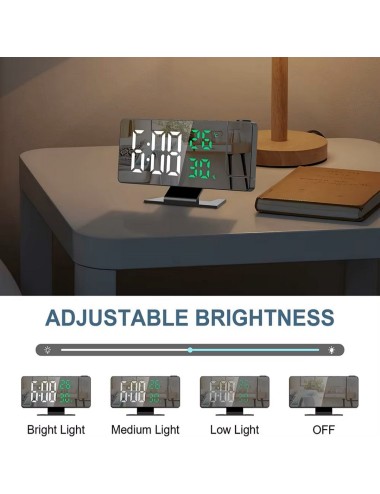 Reloj Despertador Digital Con Proyector De 180° Pantalla Led