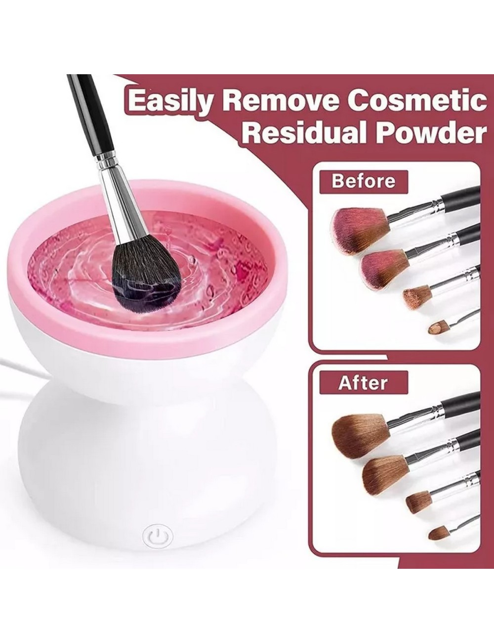 Máquina Limpiadora De Brochas De Maquillaje Eléctrica Automá