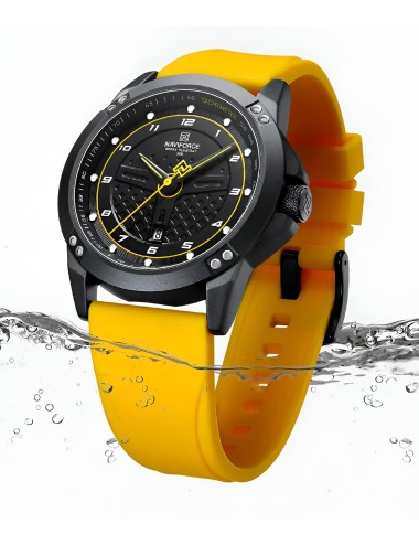 Reloj Naviforce Casual Nf8031 Crono Hombre Goma + Estuche