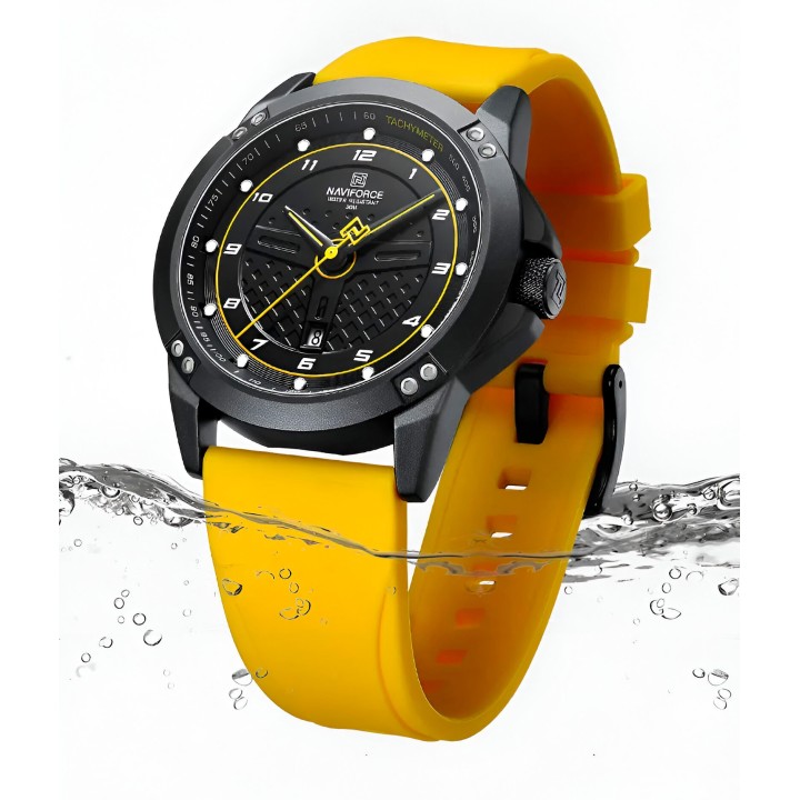 Reloj Naviforce Casual Nf8031 Crono Hombre Goma + Estuche
