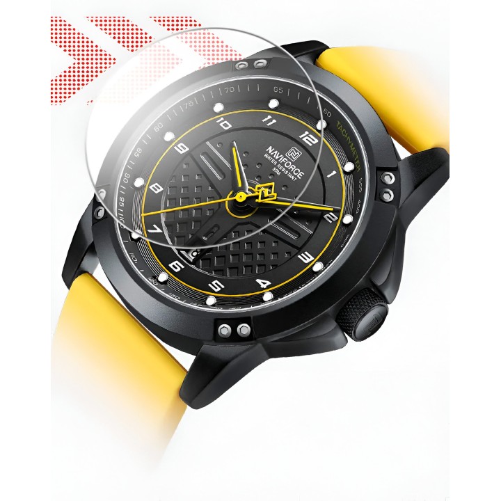 Reloj Naviforce Casual Nf8031 Crono Hombre Goma + Estuche