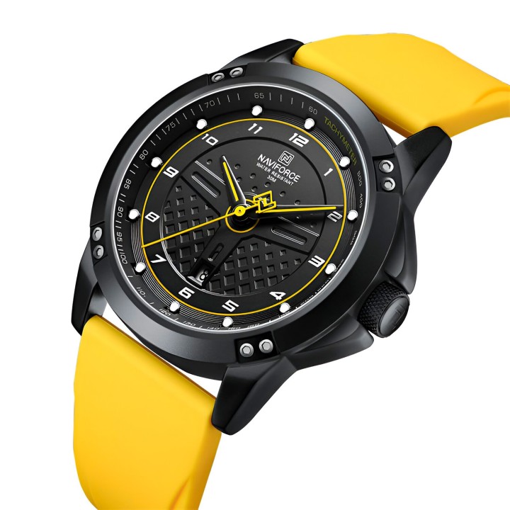 Reloj Naviforce Casual Nf8031 Crono Hombre Goma + Estuche