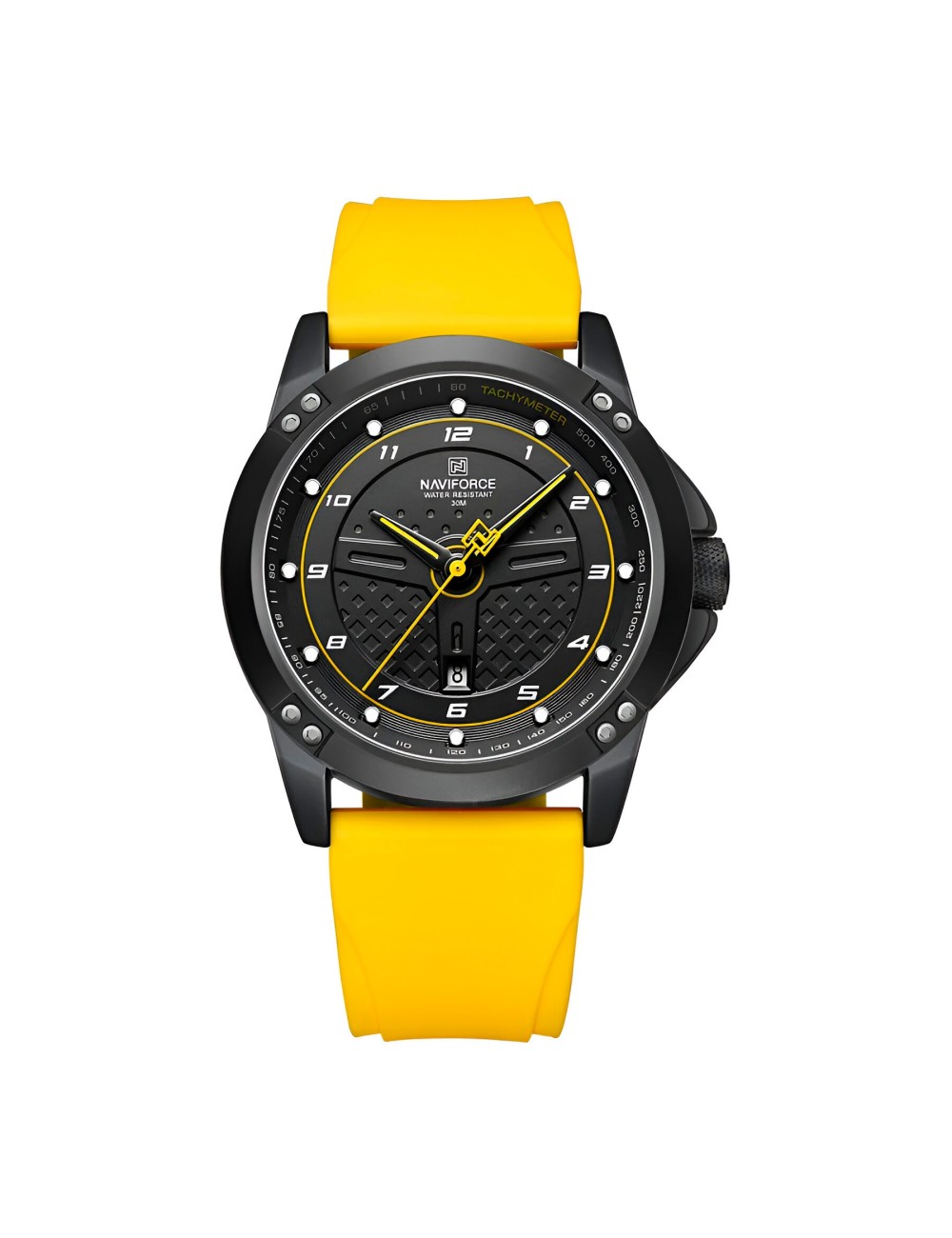 Reloj Naviforce Casual Nf8031 Crono Hombre Goma + Estuche