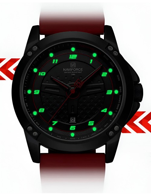 Reloj Naviforce Casual Nf8031 Crono Hombre Goma + Estuche